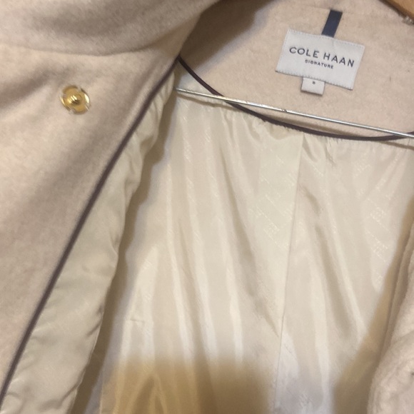 NEW / no tags——Cole Haan Red Riding Hood Asymmetrical Belted Wool Blend Coat - Picture 6 of 7